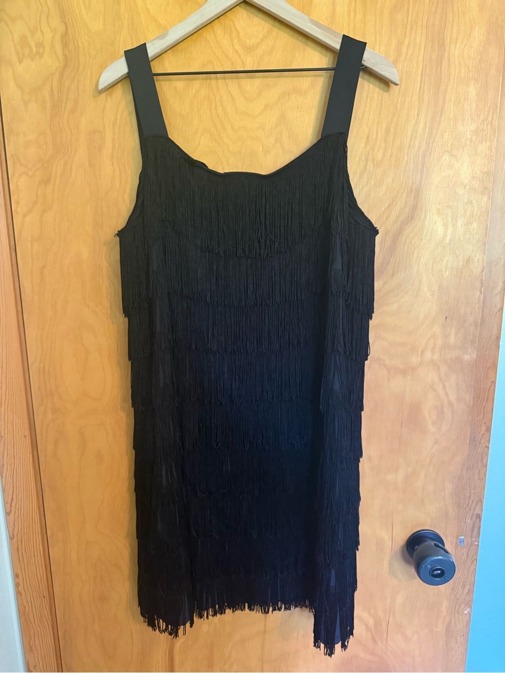 INC International Concepts Black Fringe Sleeveless Cocktail Dress Size 1X